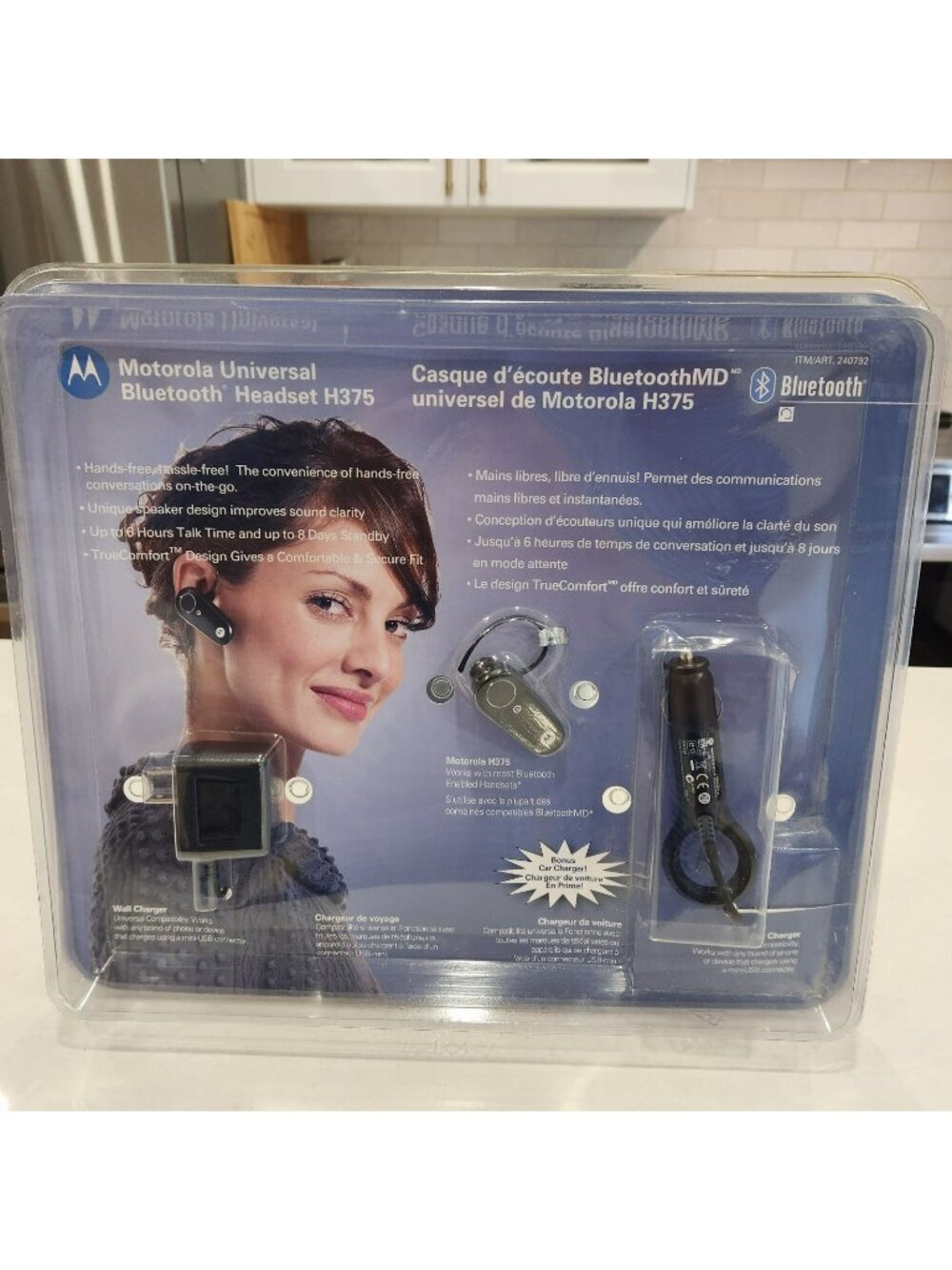 NEW VTG Motorola Universal Bluetooth Headset H375 Hands Free Car Charger 2007